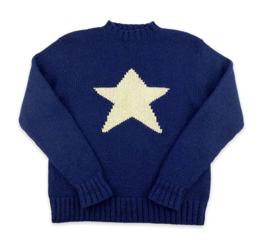 Y2K Retro Star Knit Pullover