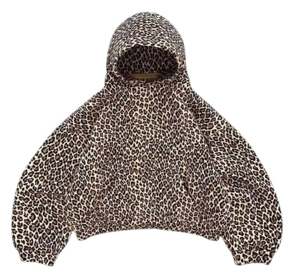 XL Leopard Print Cozy Hoodie