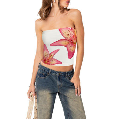 Women's Y2K Ruffle Bustier Crop Top