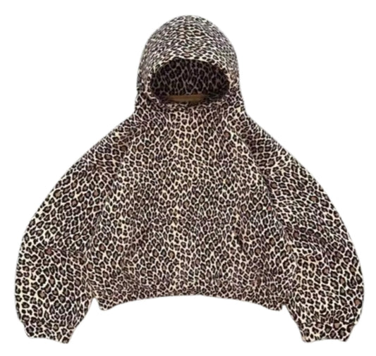 XL Leopard Print Cozy Hoodie