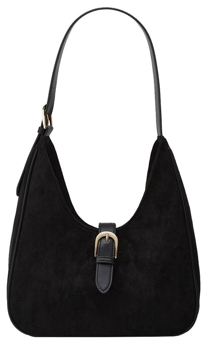 Women's Suede Crescent Shoulder Bag
